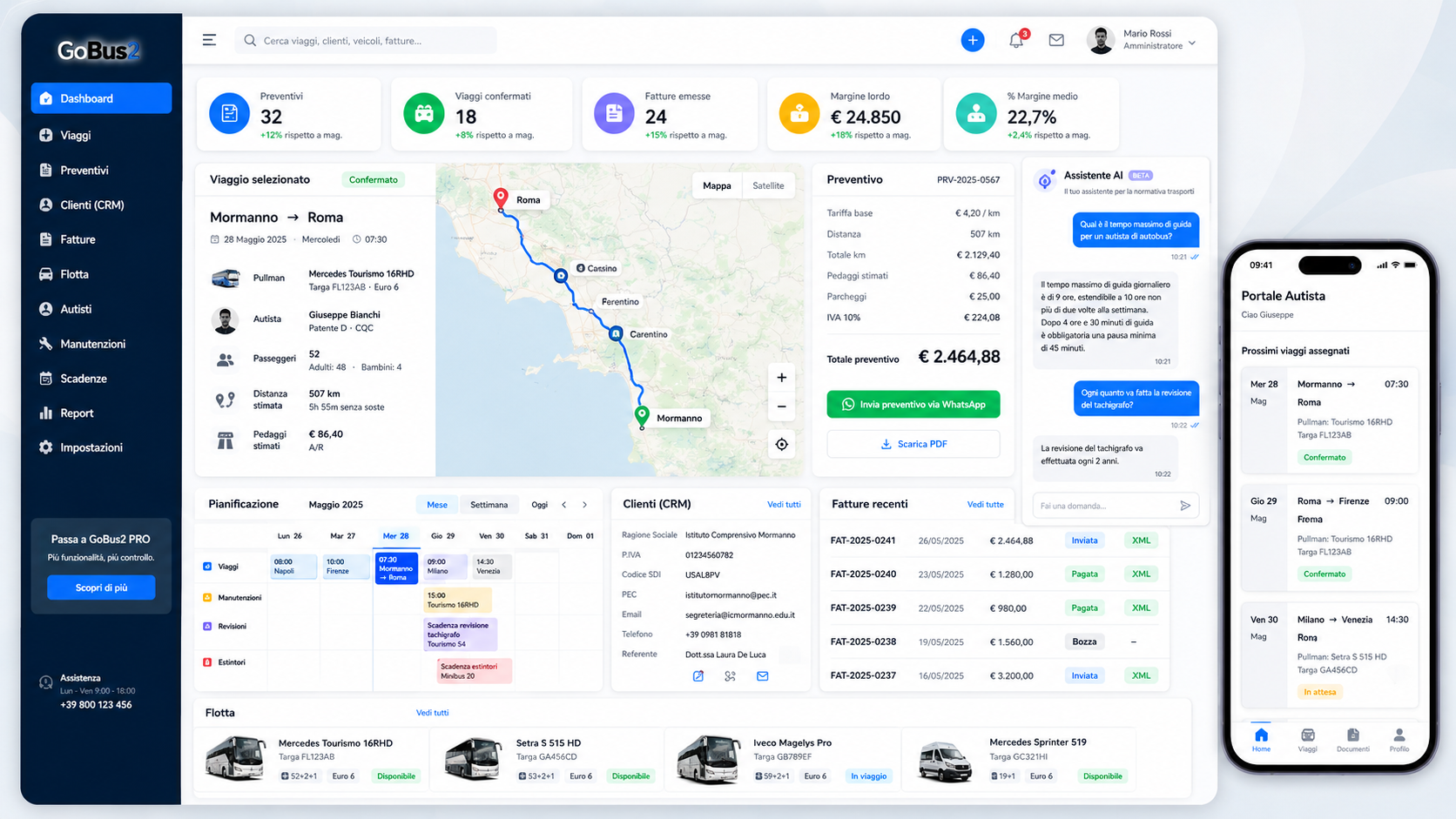 Anteprima GoBus2 Premium Dashboard